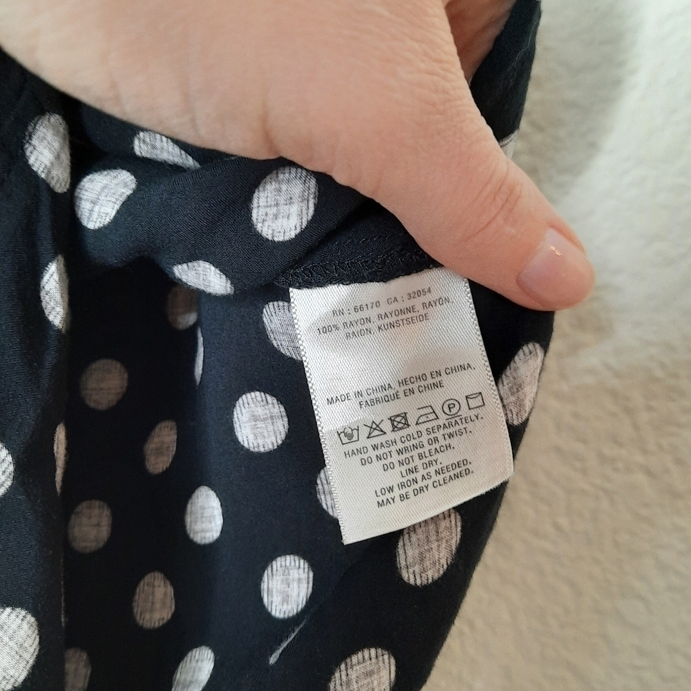 Anthropologie Maeve Black Dottie Ruffled Top 2 - Picture 7 of 8